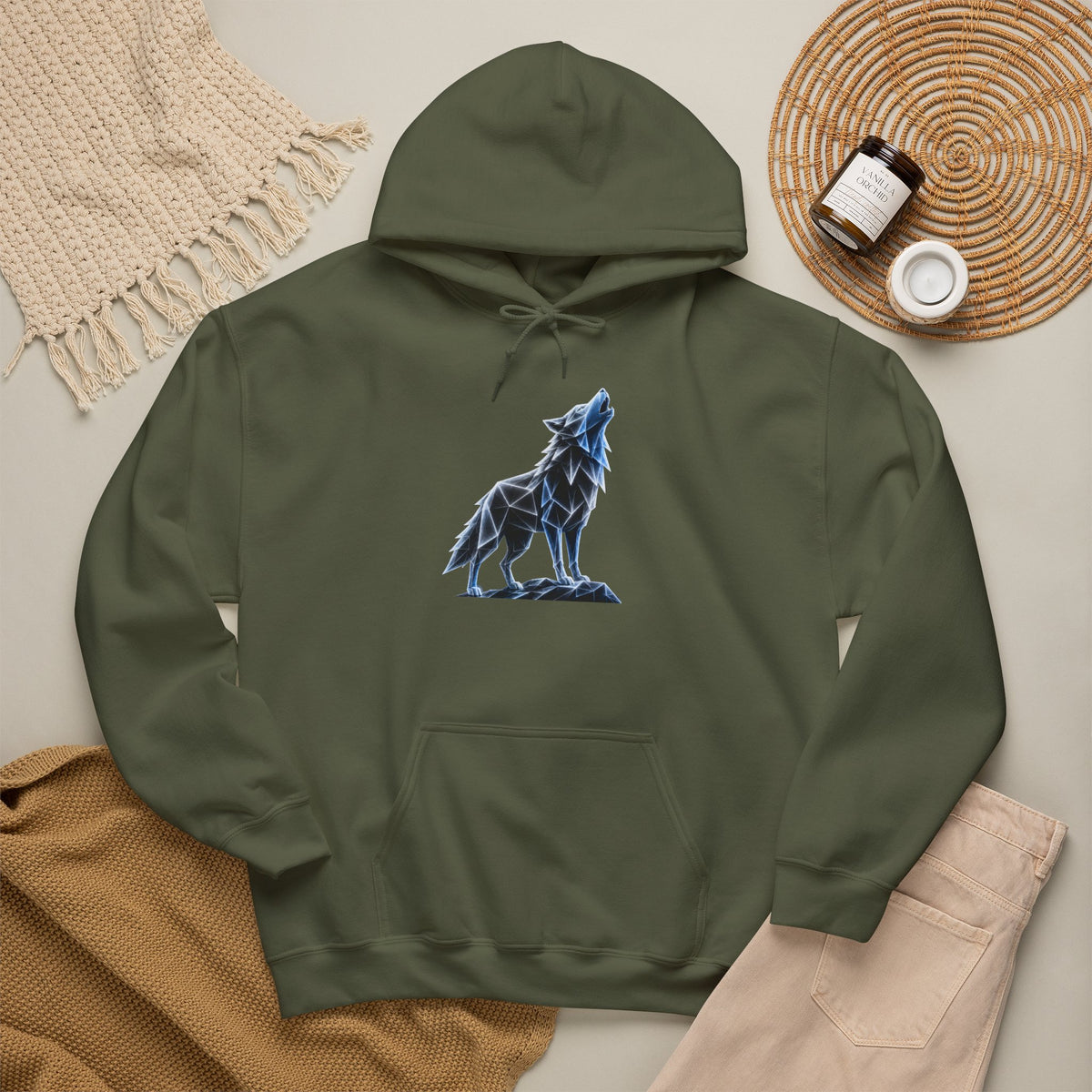 Origami Wolf Hoodie. Belonging Instinct Sweatshirt