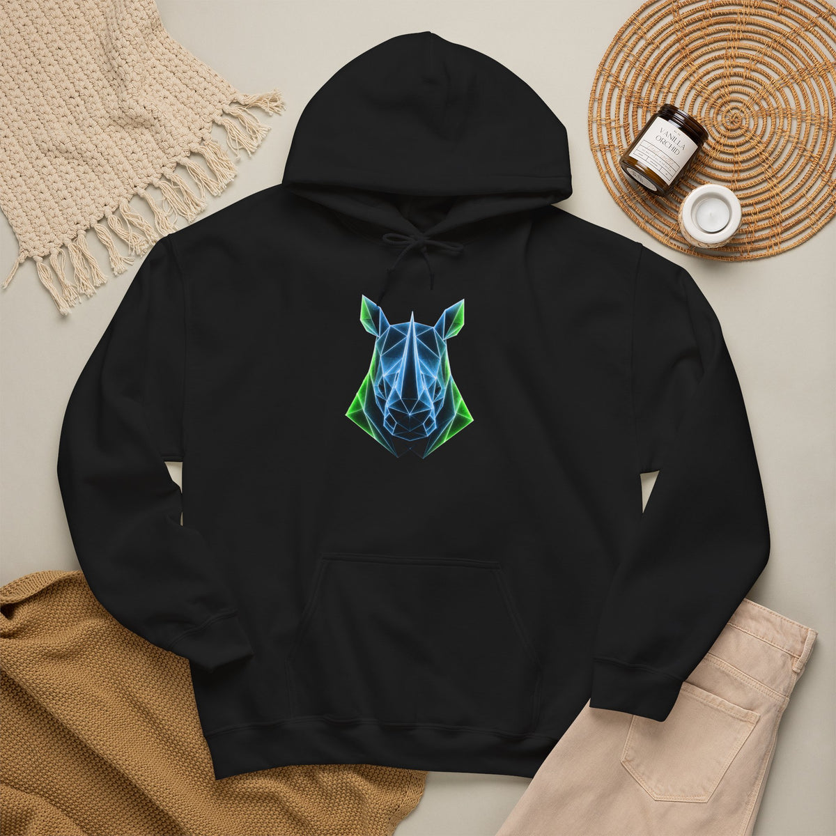 Origami Rhino Hoodie | Resilience Instinct Sweatshirt