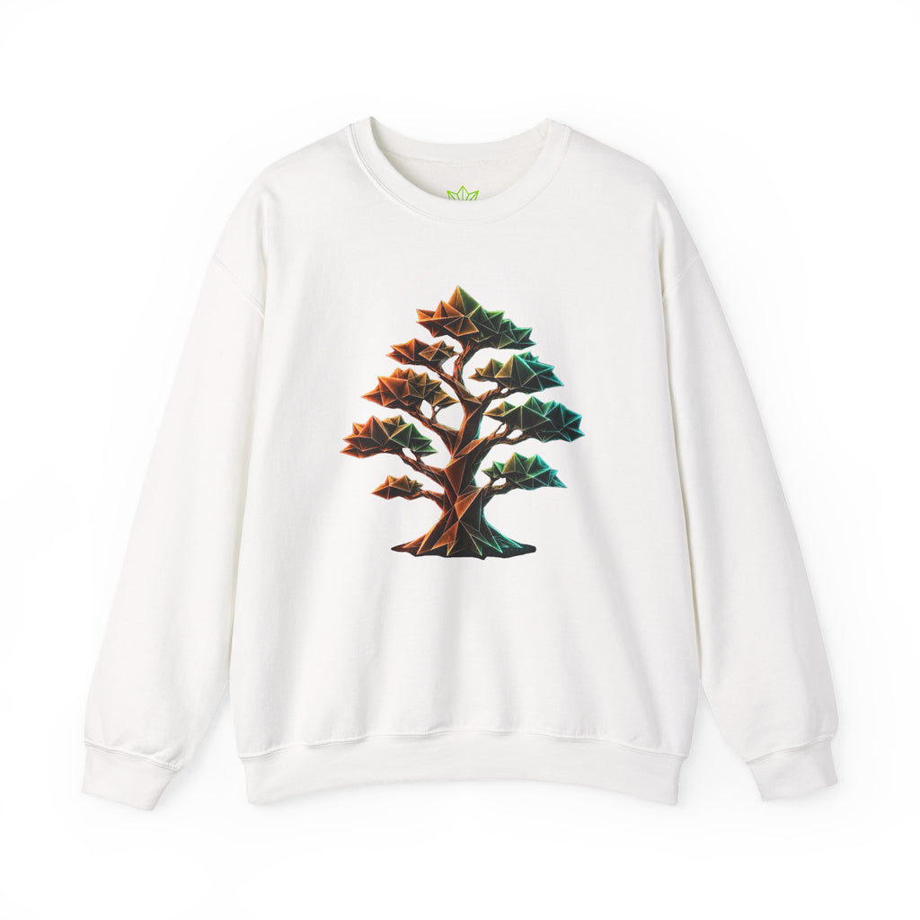 Origami Tree Unisex Heavy Blend™ Crewneck Sweatshirt. Grounding Instinct Sweatshirt