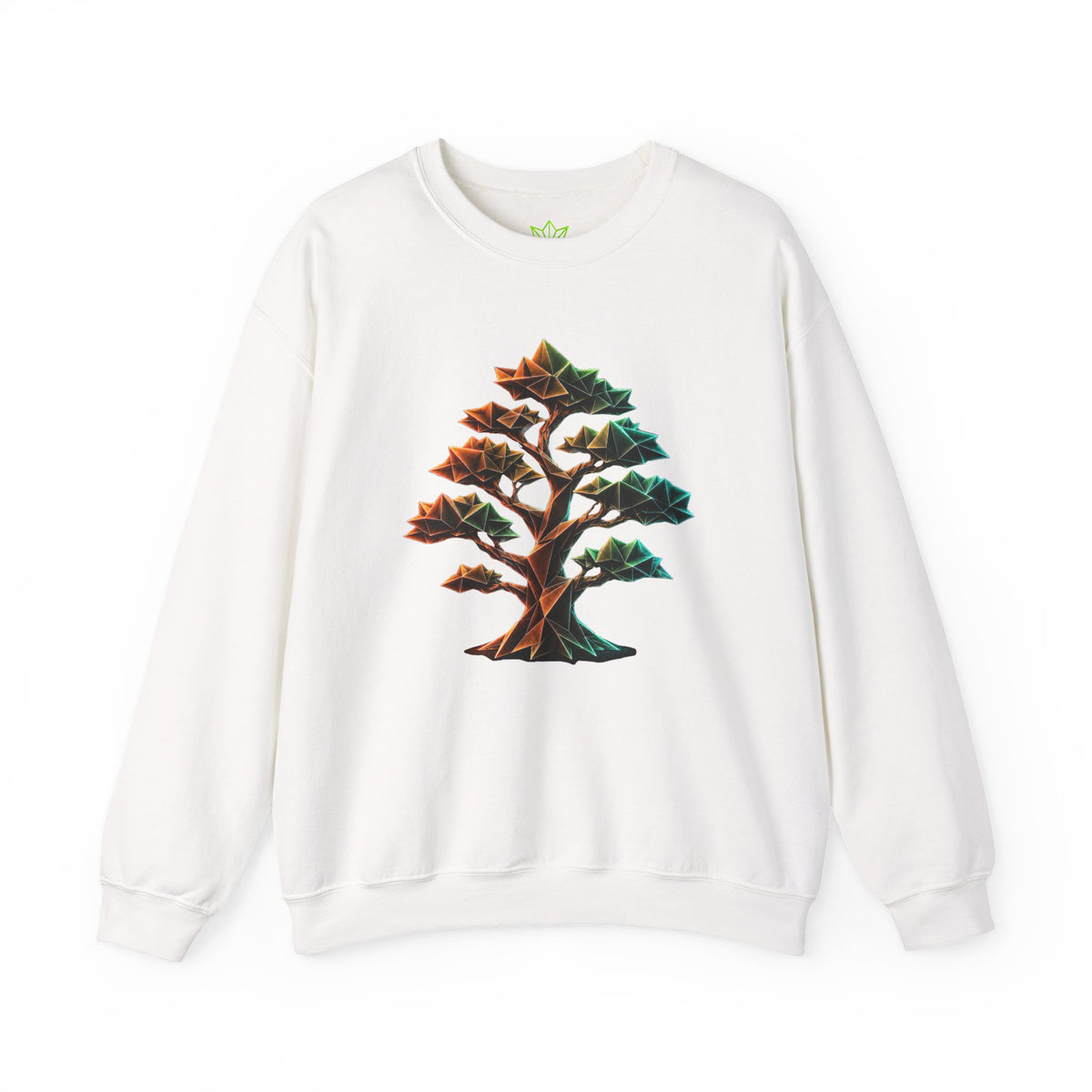 Origami Tree Unisex Heavy Blend™ Crewneck Sweatshirt. Grounding Instinct Sweatshirt