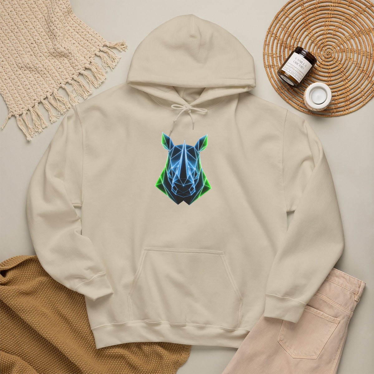 Origami Rhino Hoodie | Resilience Instinct Sweatshirt