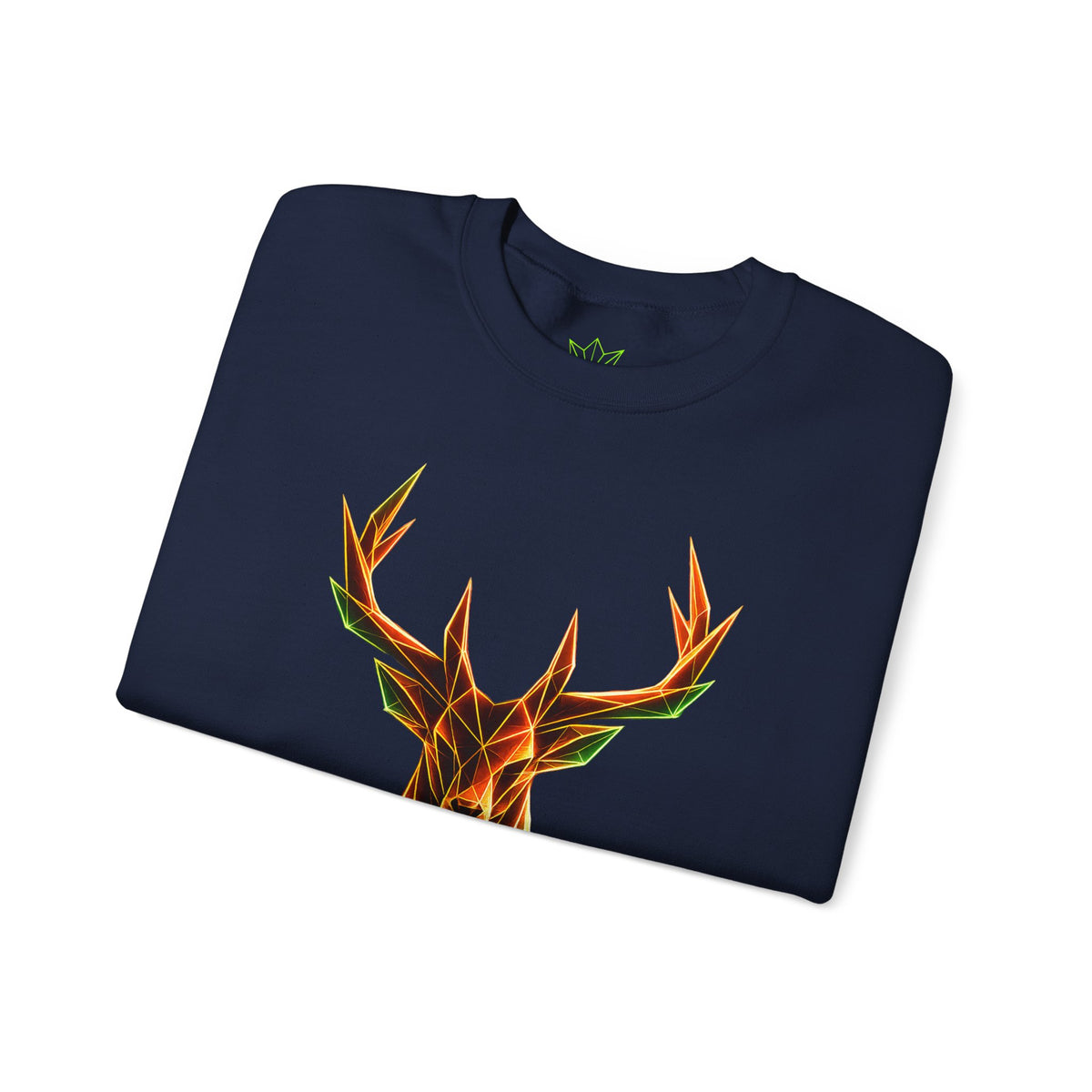 Origami Neon Deer Head Sweatshirt. Freedom Instinct Crewneck Sweatshirt