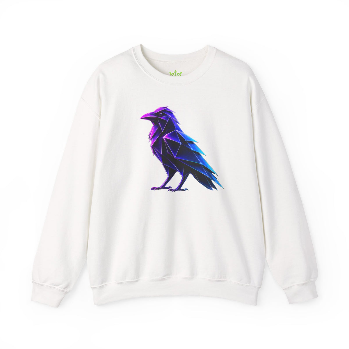 Origami Neon Raven Crewneck Sweatshirt | Mystery Instinct Crewneck Sweatshirt