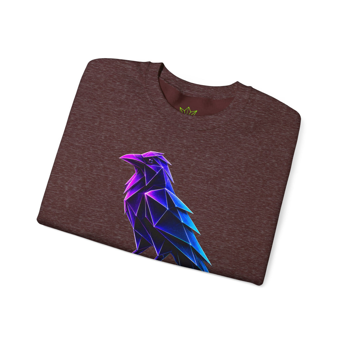 Origami Neon Raven Crewneck Sweatshirt | Mystery Instinct Crewneck Sweatshirt