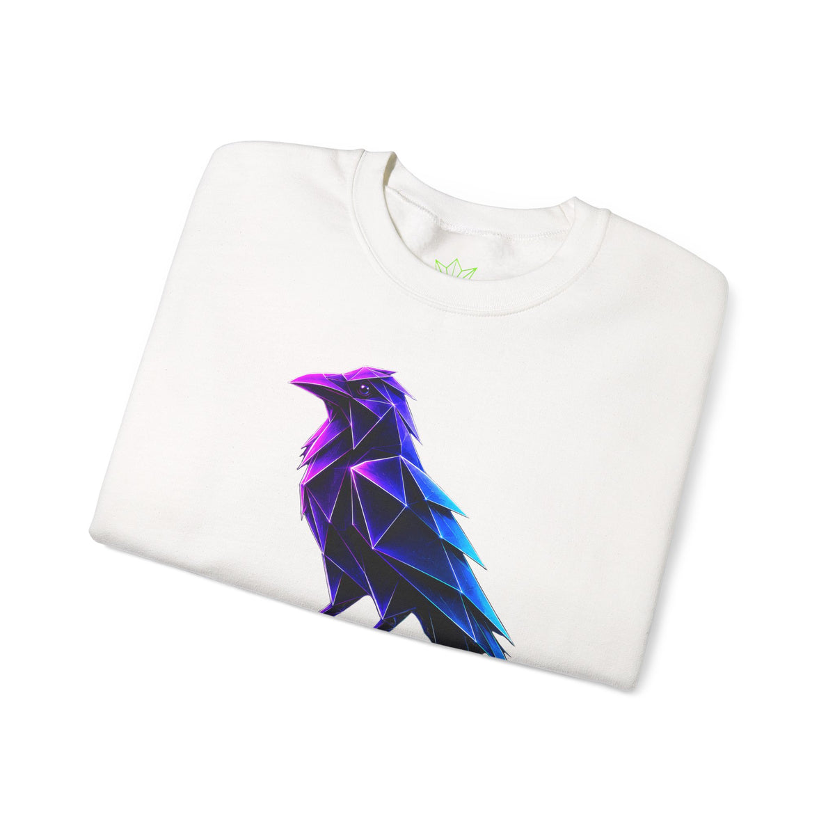 Origami Neon Raven Crewneck Sweatshirt | Mystery Instinct Crewneck Sweatshirt