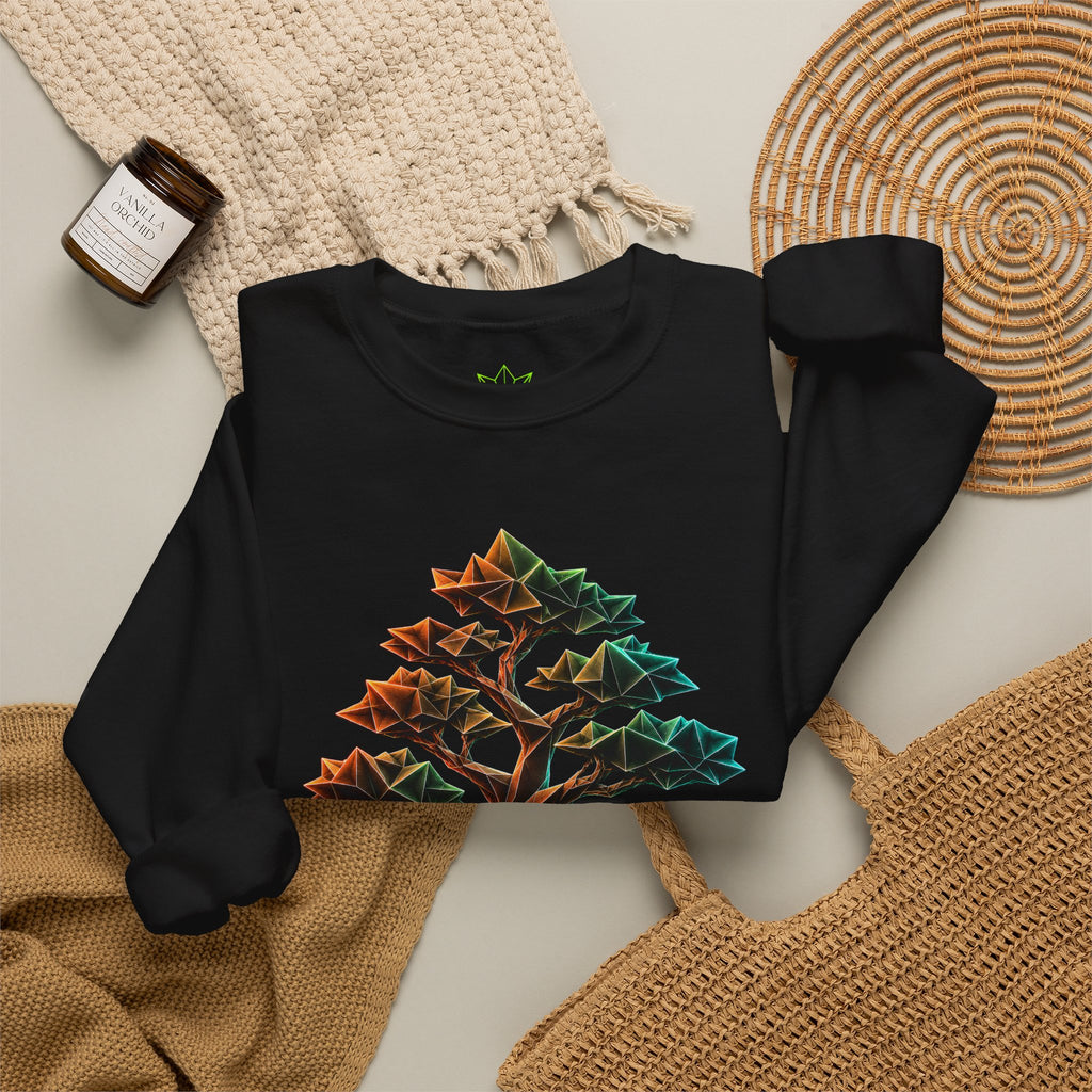 Origami Tree Unisex Heavy Blend™ Crewneck Sweatshirt. Grounding Instinct Sweatshirt