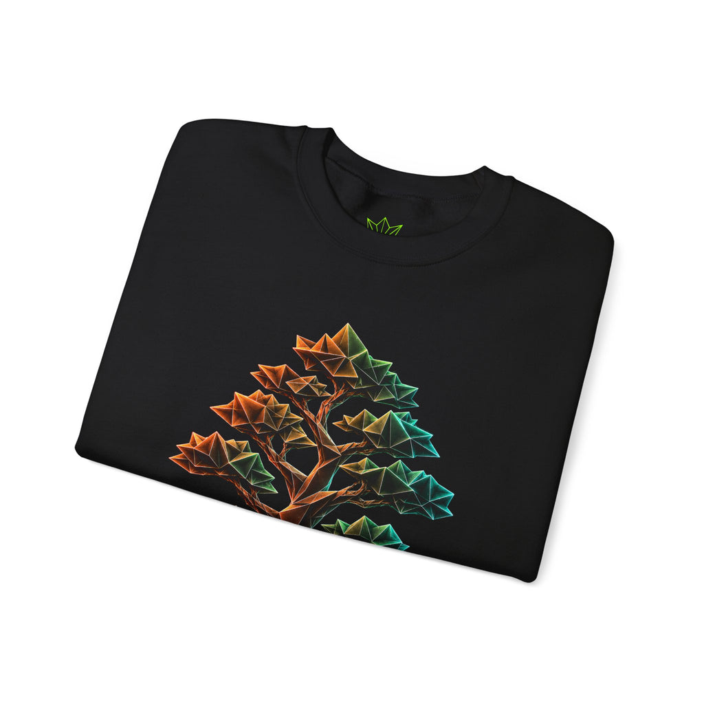 Origami Tree Unisex Heavy Blend™ Crewneck Sweatshirt. Grounding Instinct Sweatshirt
