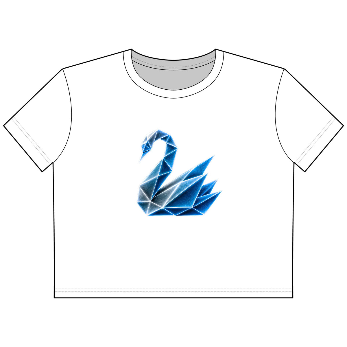 Origami Swan Cropped Tee. Grace Instinct Shirt
