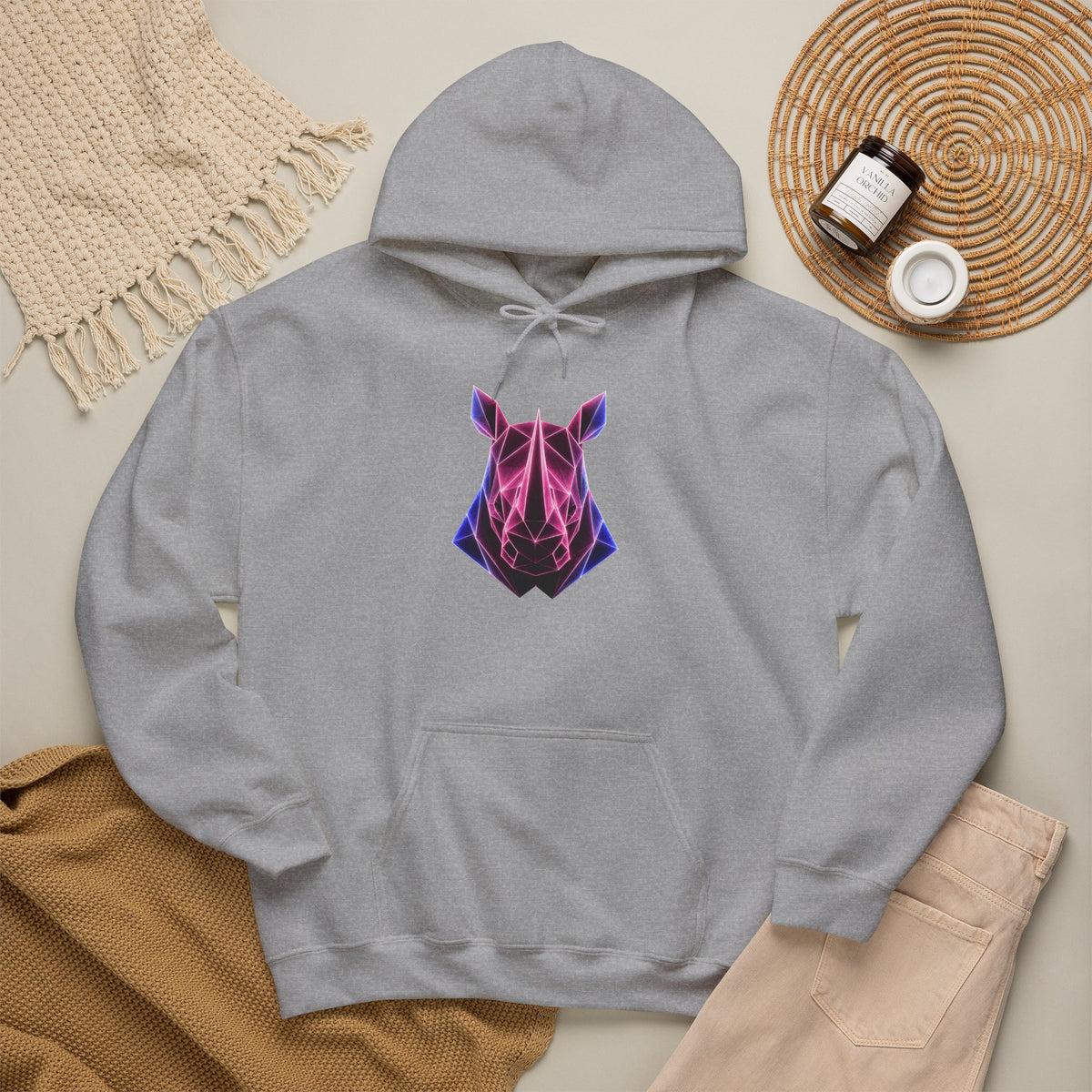 Origami Rhino Hoodie | Resilience Instinct Sweatshirt