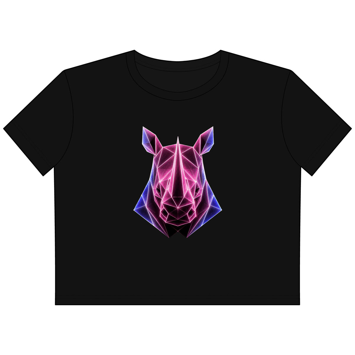 Origami Rhino Tee. Resilience Instinct Cropped Boxy T-Shirt