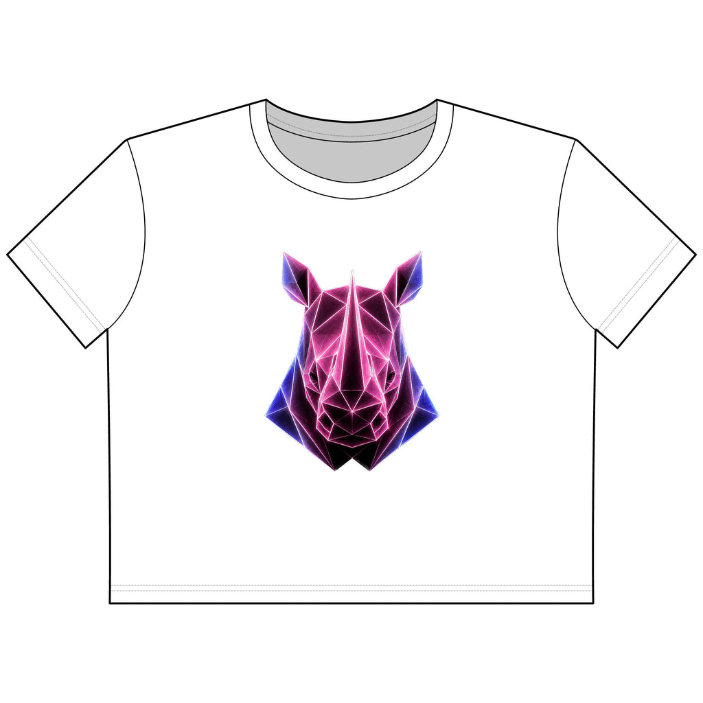 Origami Rhino Tee. Resilience Instinct Cropped Boxy T-Shirt