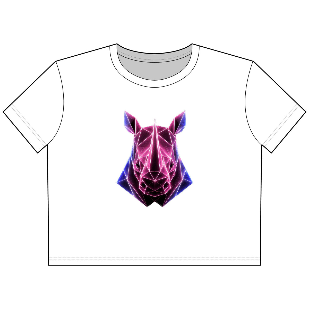 Origami Rhino Tee. Resilience Instinct Cropped Boxy T-Shirt