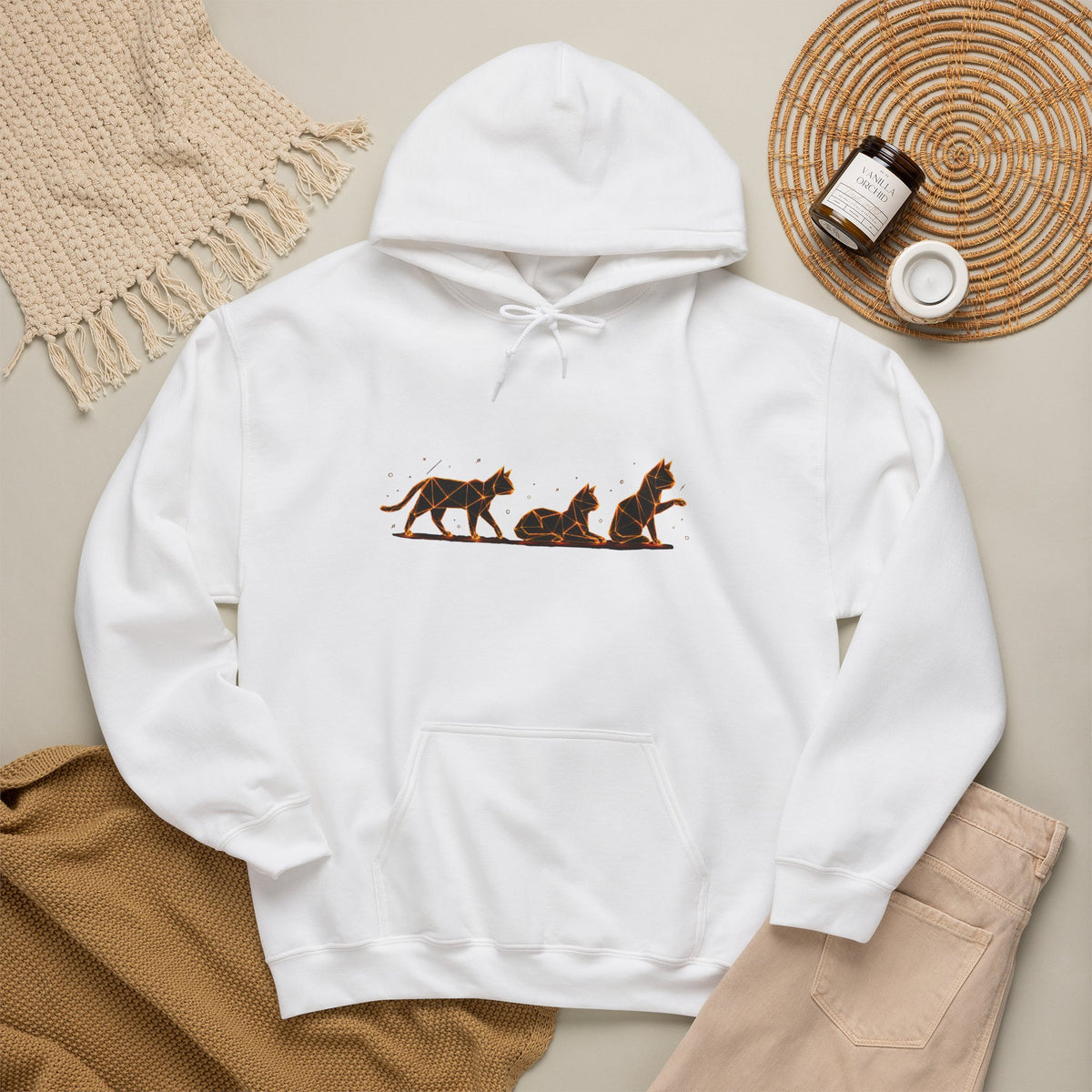 Origami Cat Trio Hoodie | Authenticity Instinct Hoodie