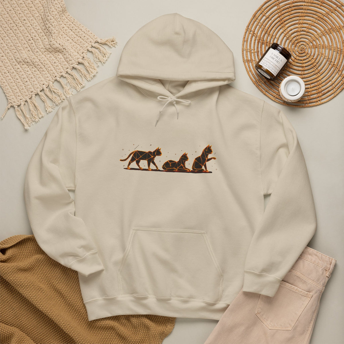 Origami Cat Trio Hoodie | Authenticity Instinct Hoodie