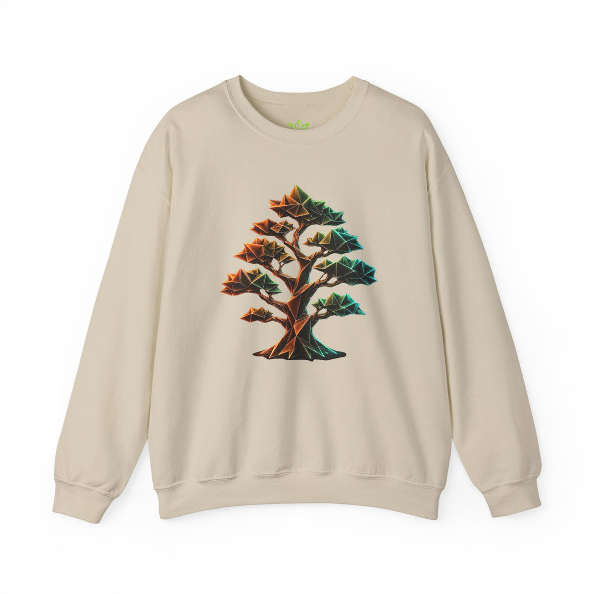 Origami Tree Unisex Heavy Blend™ Crewneck Sweatshirt. Grounding Instinct Sweatshirt