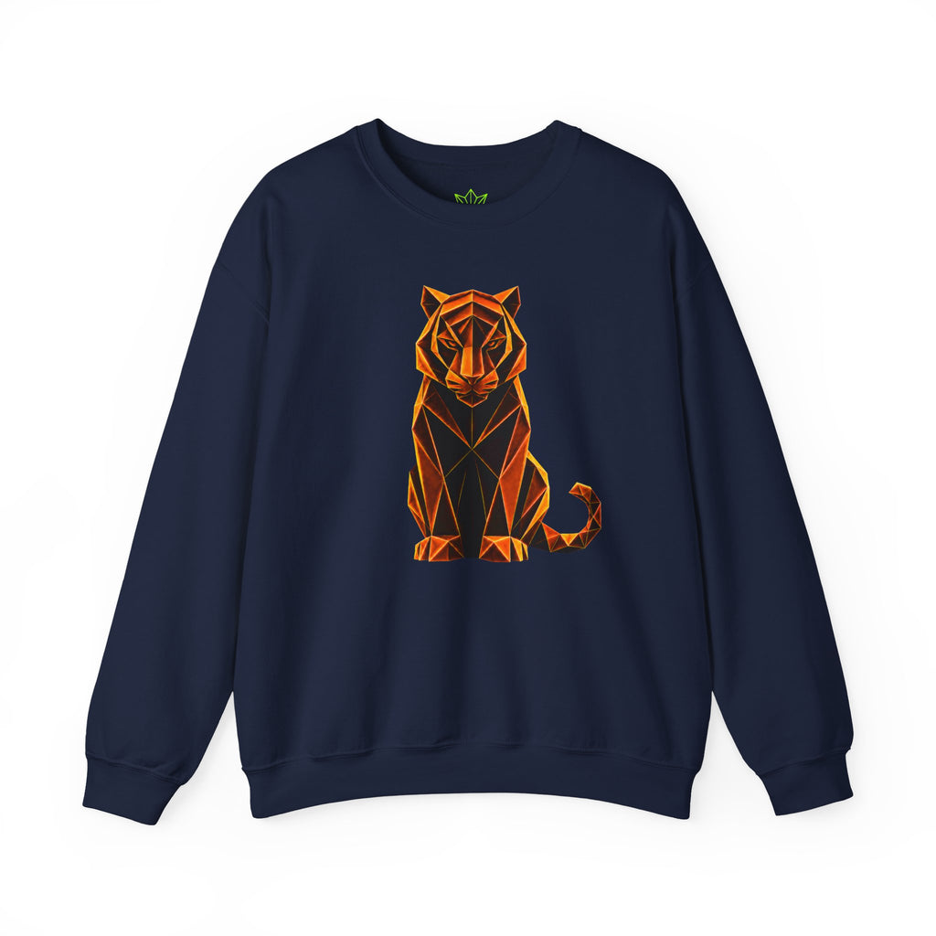 Origami Tiger Illustration Sweatshirt | Inner Power Instinct Sweatshirt