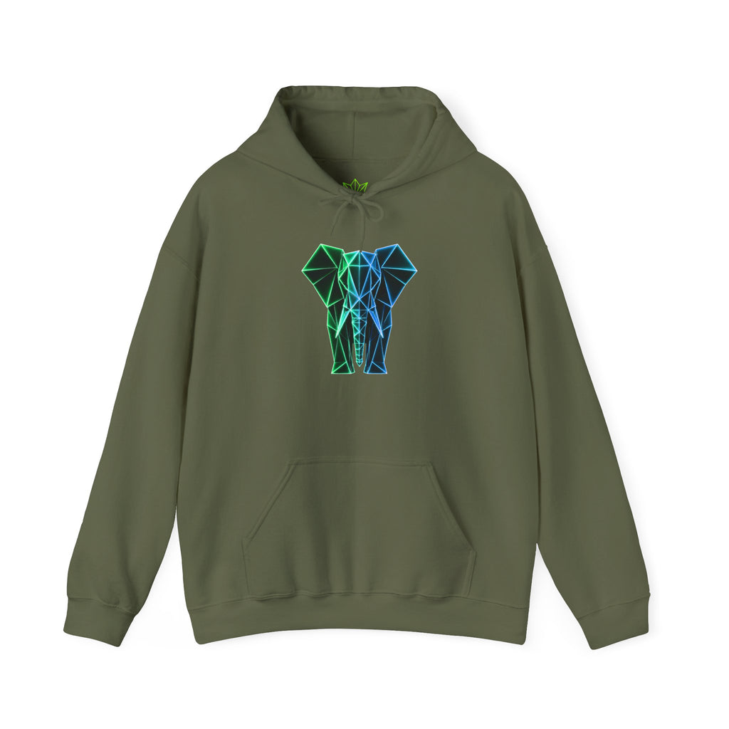 Origami Elephant Hoodie. Wisdom Instinct Sweatshirt