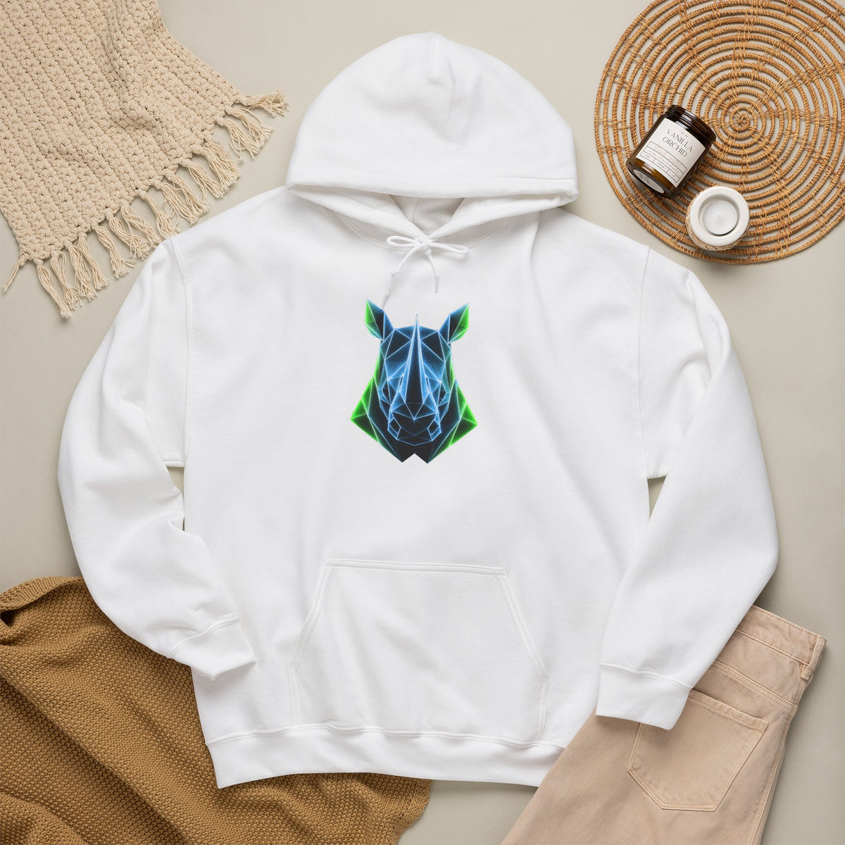 Origami Rhino Hoodie | Resilience Instinct Sweatshirt