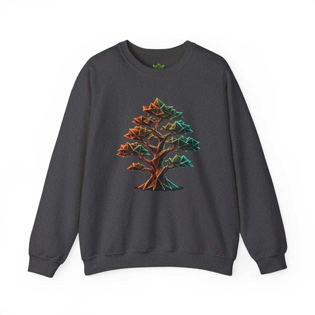 Origami Tree Unisex Heavy Blend™ Crewneck Sweatshirt. Grounding Instinct Sweatshirt