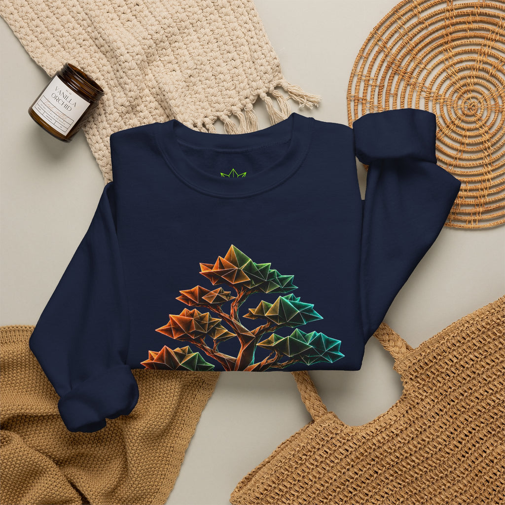 Origami Tree Unisex Heavy Blend™ Crewneck Sweatshirt. Grounding Instinct Sweatshirt