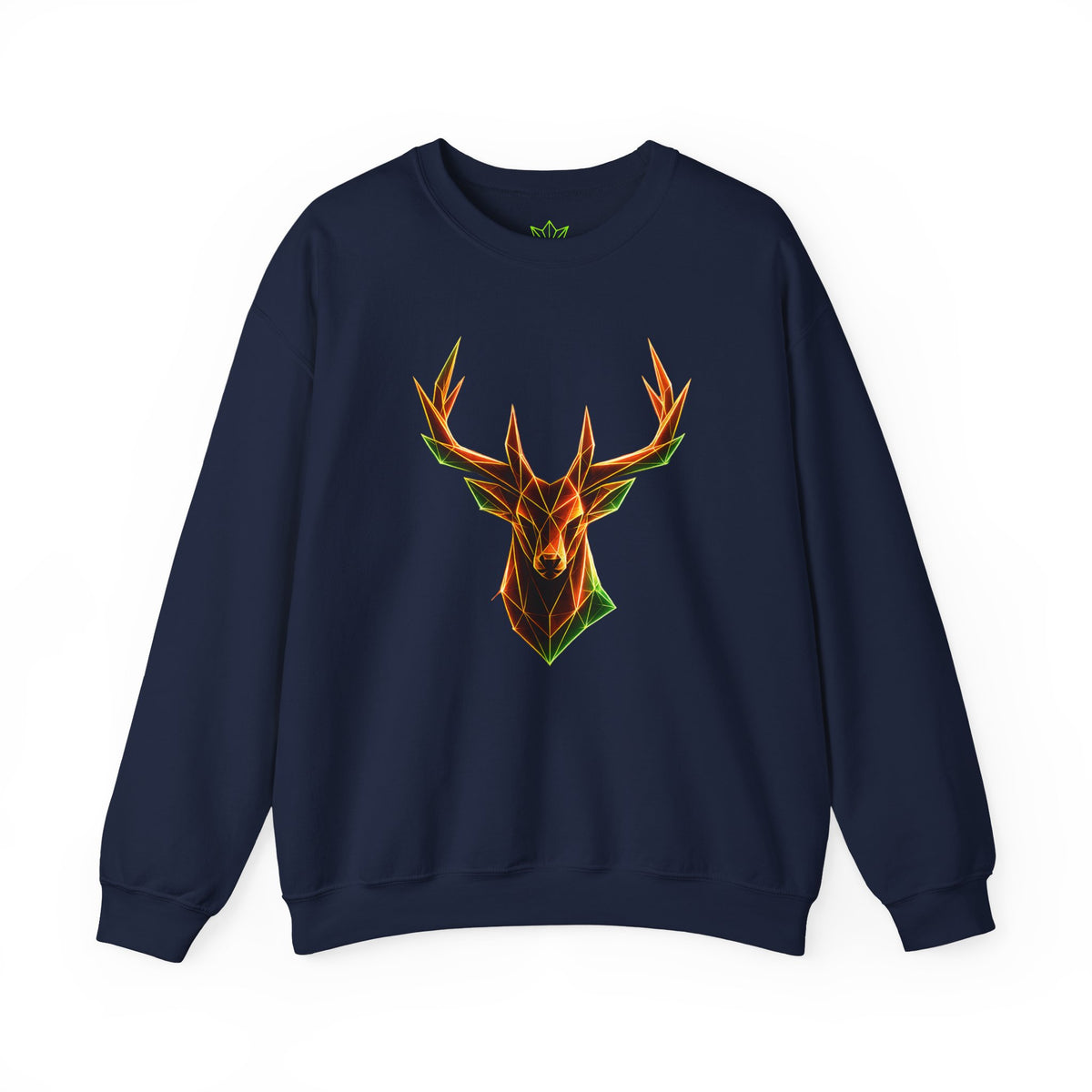 Origami Neon Deer Head Sweatshirt. Freedom Instinct Crewneck Sweatshirt