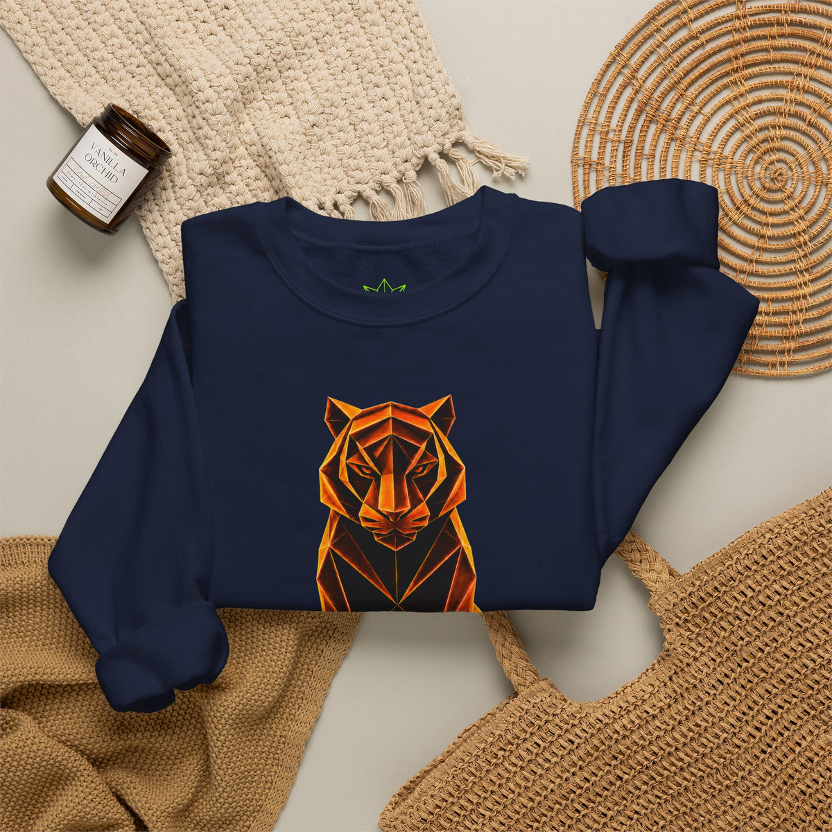 Origami Tiger Illustration Sweatshirt | Inner Power Instinct Sweatshirt