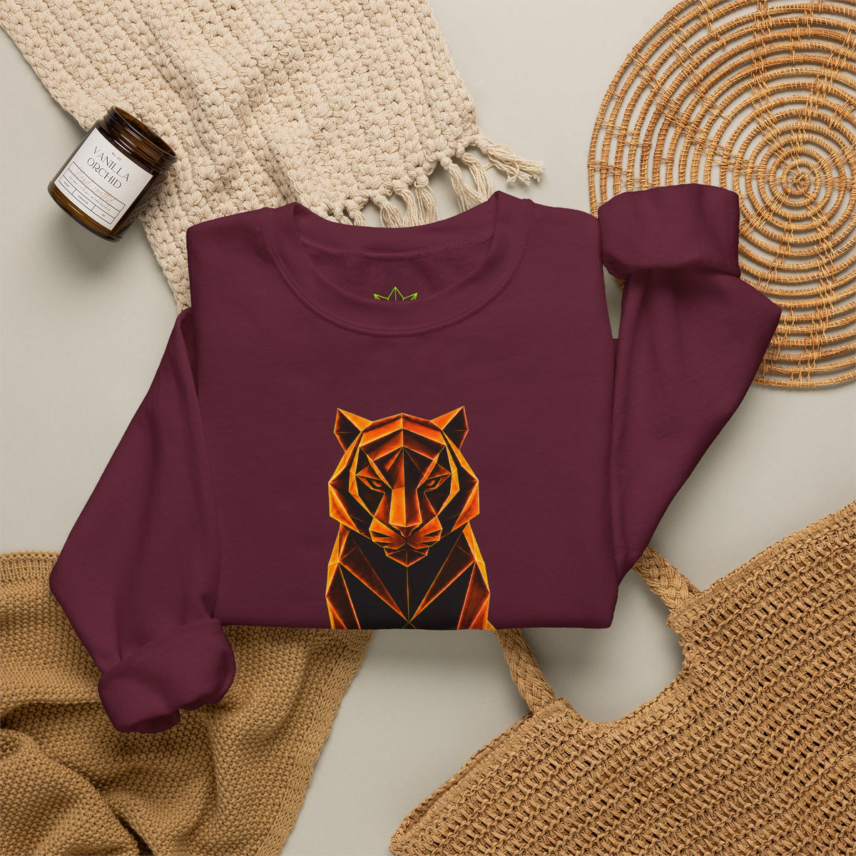 Origami Tiger Illustration Sweatshirt | Inner Power Instinct Sweatshirt