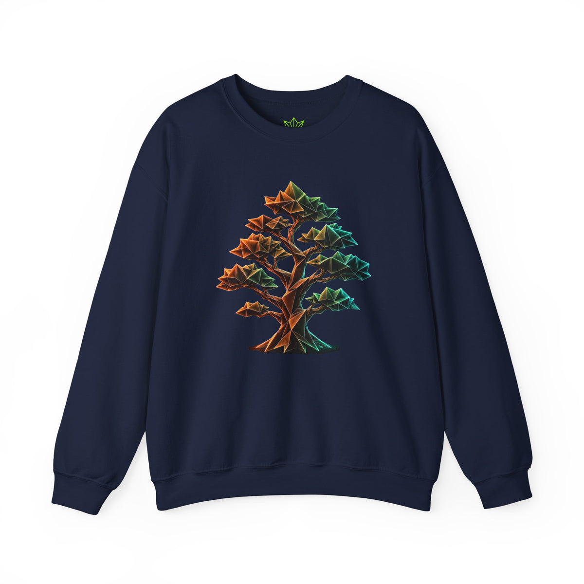 Origami Tree Unisex Heavy Blend™ Crewneck Sweatshirt. Grounding Instinct Sweatshirt