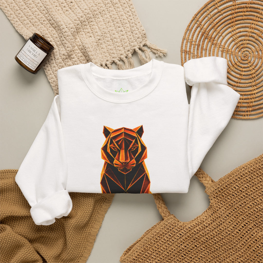 Origami Tiger Illustration Sweatshirt | Inner Power Instinct Sweatshirt