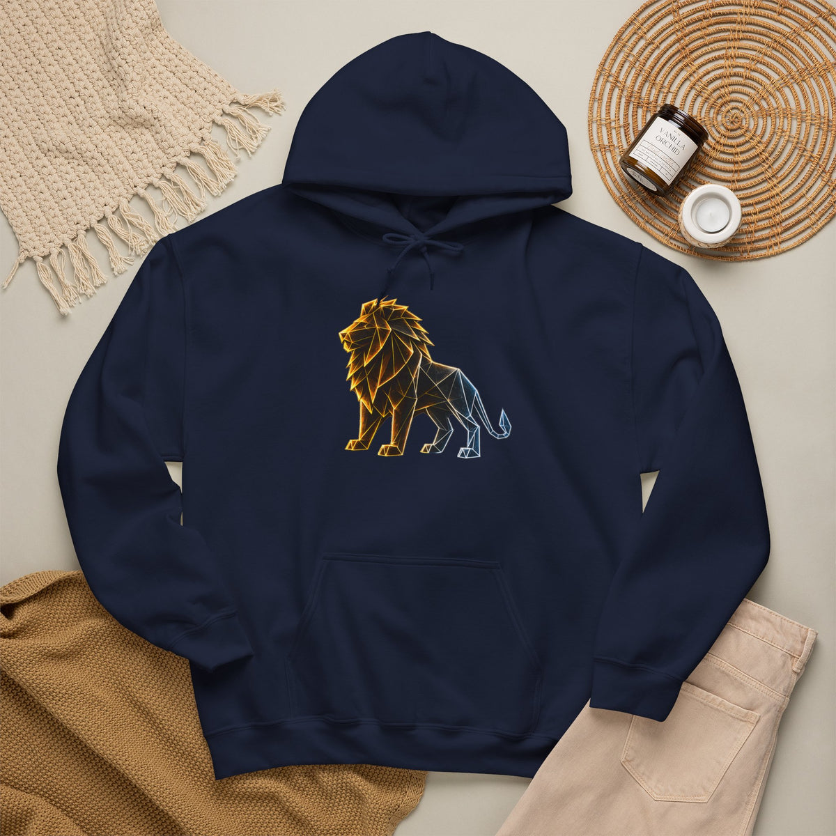 Origami Lion Hoodie. Presence Instinct Sweatshirt
