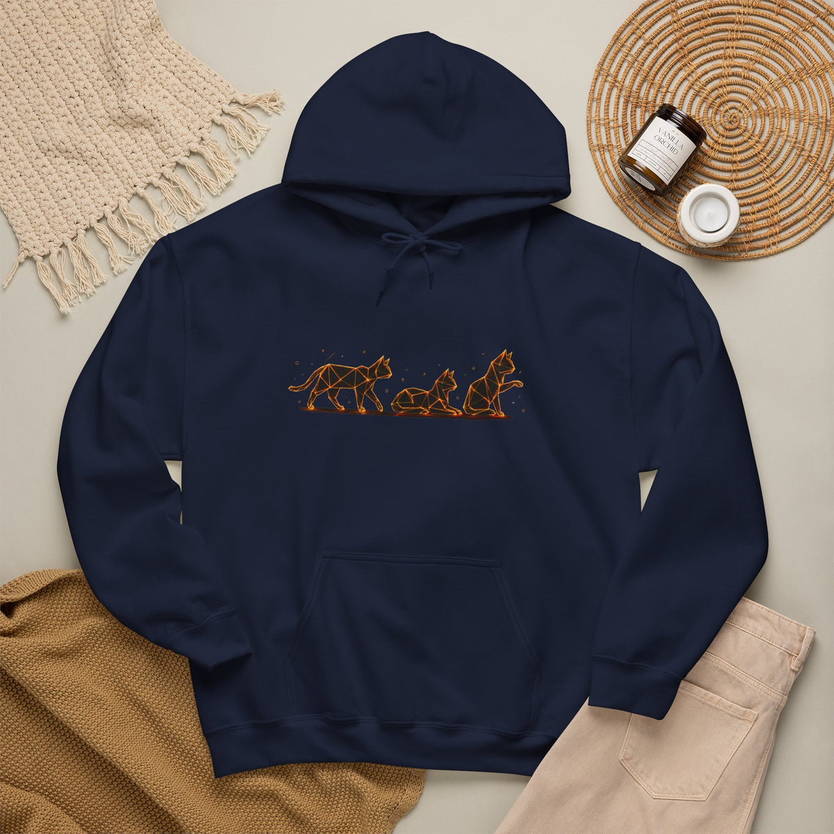 Origami Cat Trio Hoodie | Authenticity Instinct Hoodie