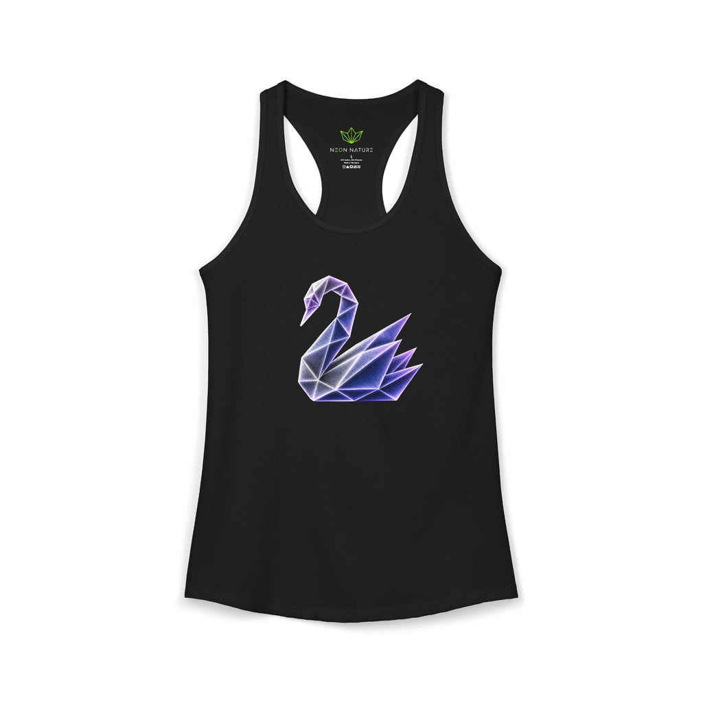 Origami Neon Swan Racerback Tank. Grace Instinct Tank