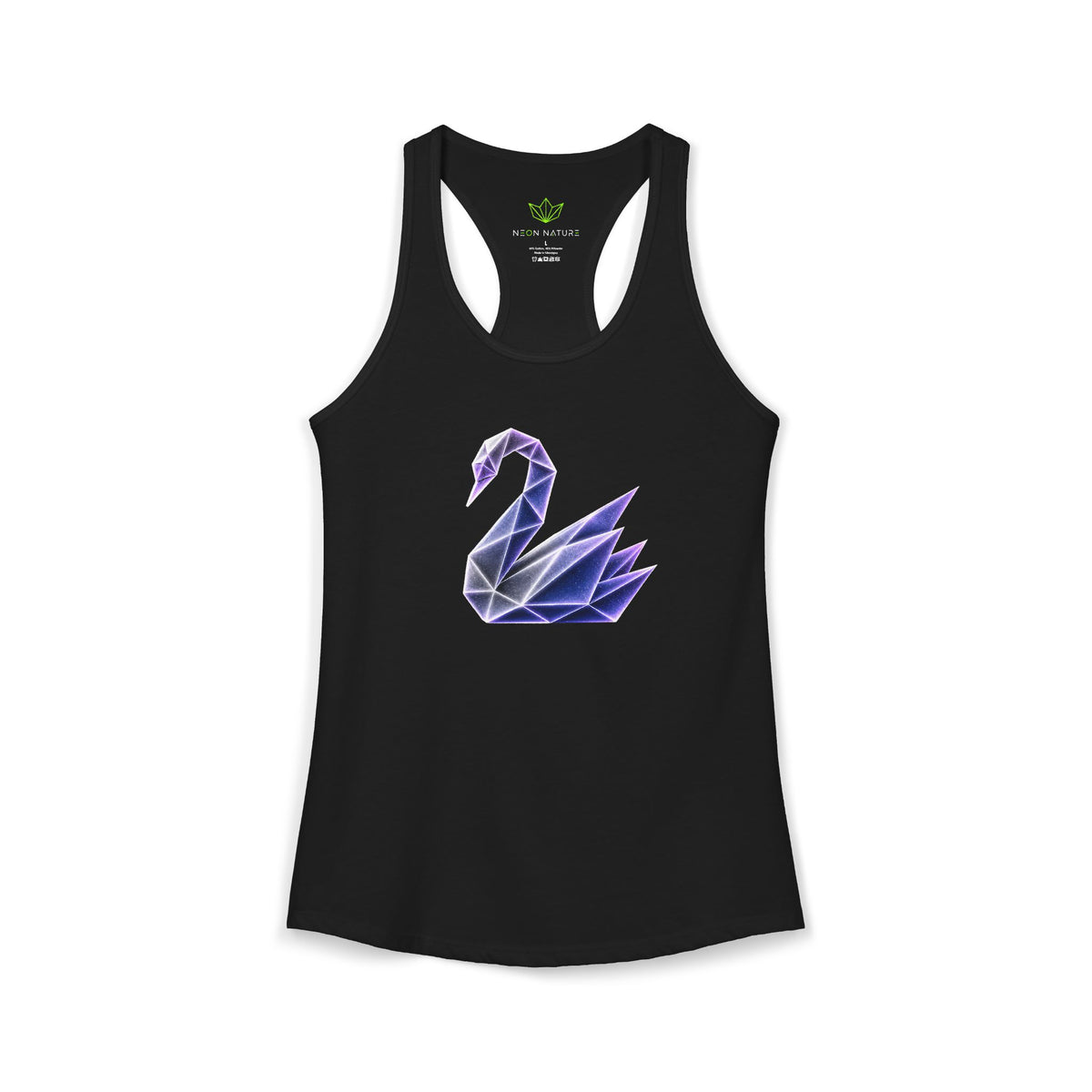Origami Neon Swan Racerback Tank. Grace Instinct Tank