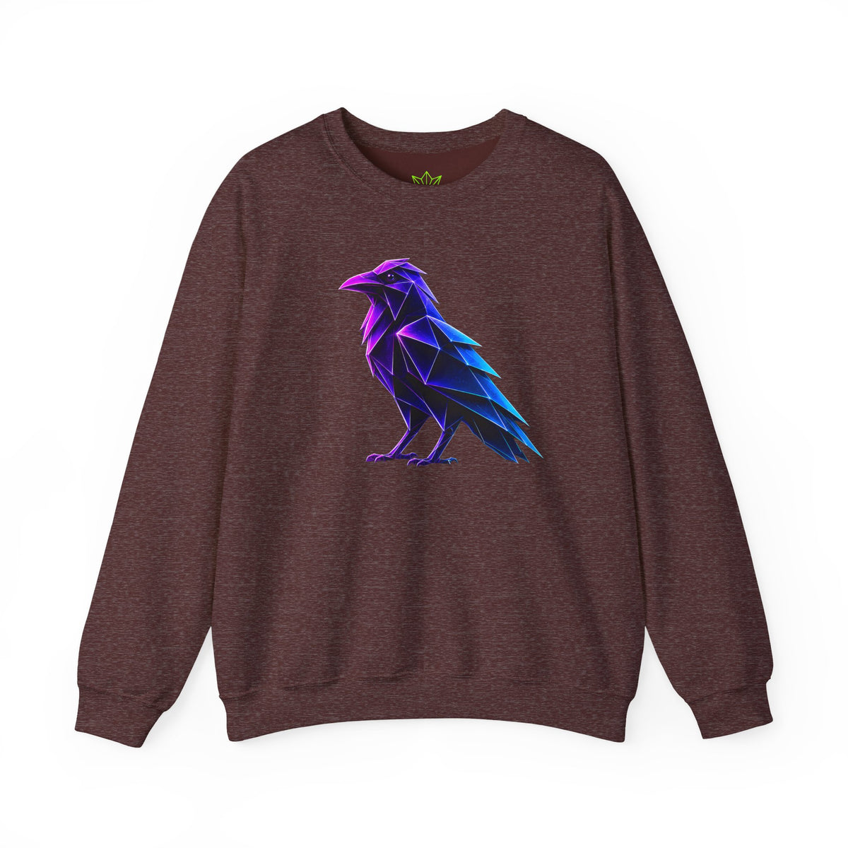 Origami Neon Raven Crewneck Sweatshirt | Mystery Instinct Crewneck Sweatshirt