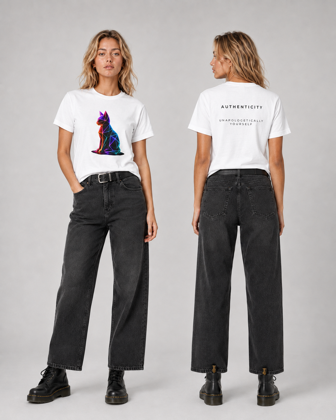 Origami Cat Shirt. Authenticity Instinct Tee