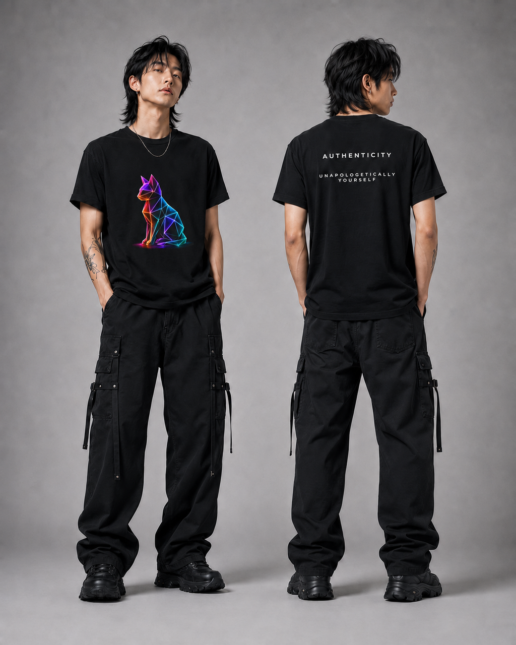 Origami Cat Shirt. Authenticity Instinct Tee