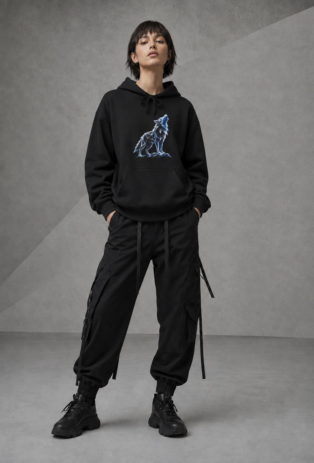 Origami Wolf Hoodie. Belonging Instinct Sweatshirt
