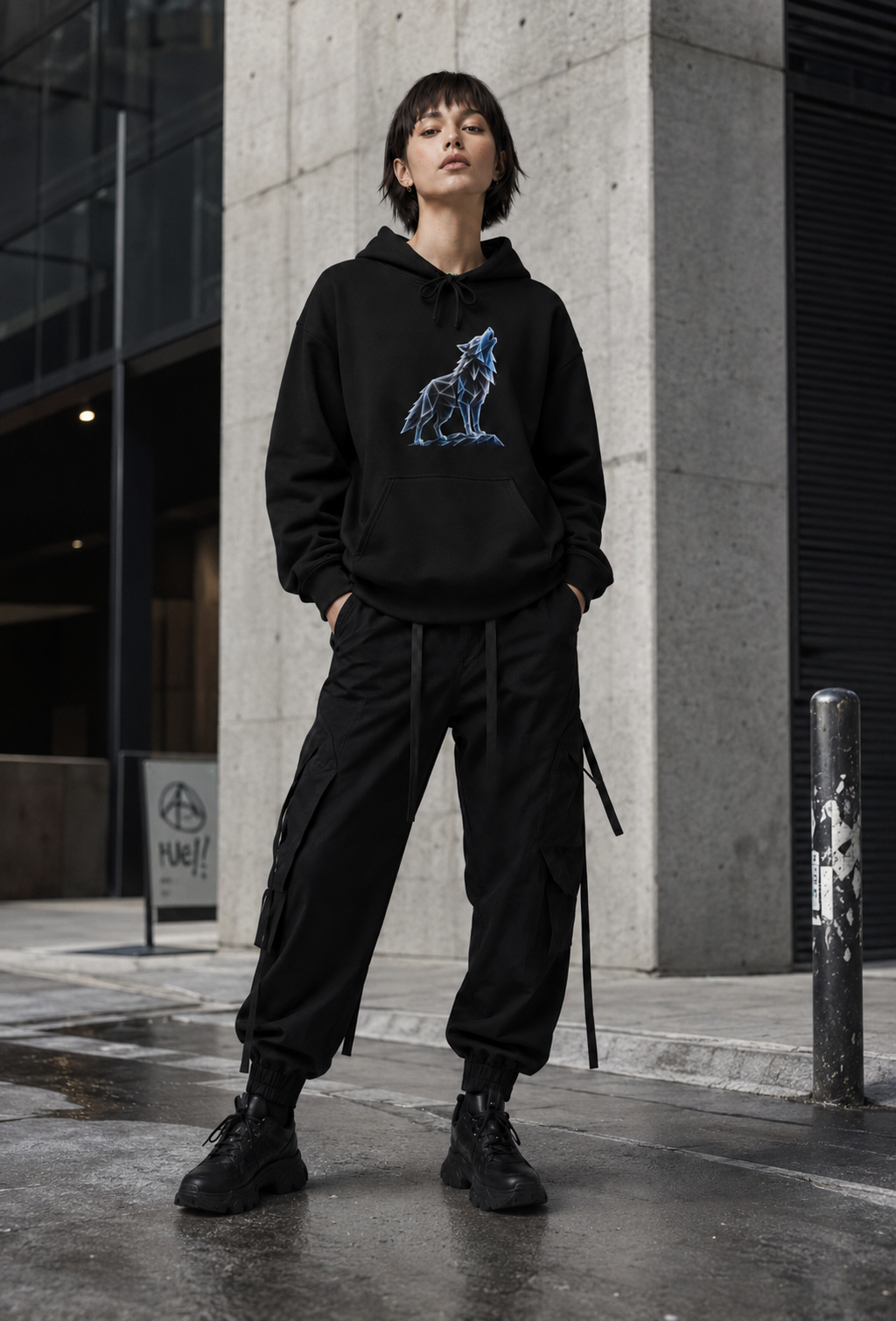 Origami Wolf Hoodie. Belonging Instinct Sweatshirt