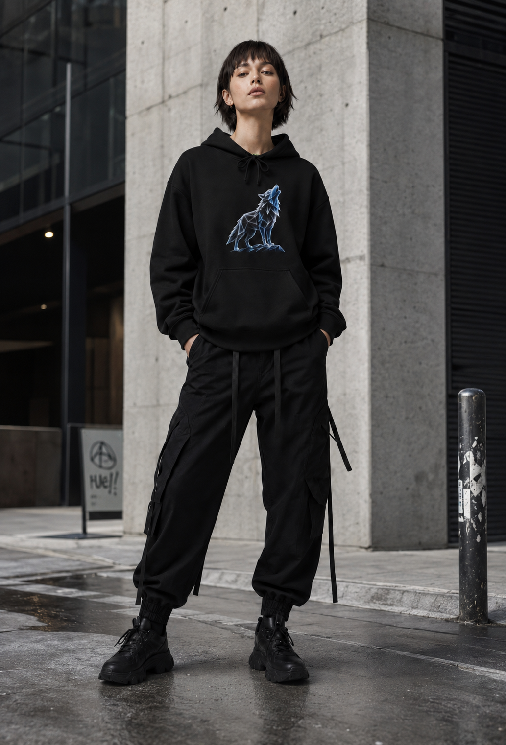 Origami Wolf Hoodie. Belonging Instinct Sweatshirt