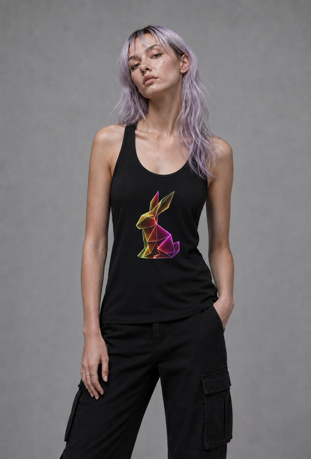 Origami Rabbit Racerback Tank