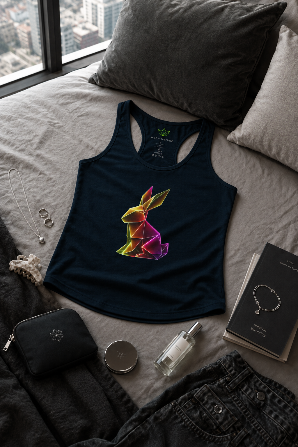 Origami Rabbit Racerback Tank