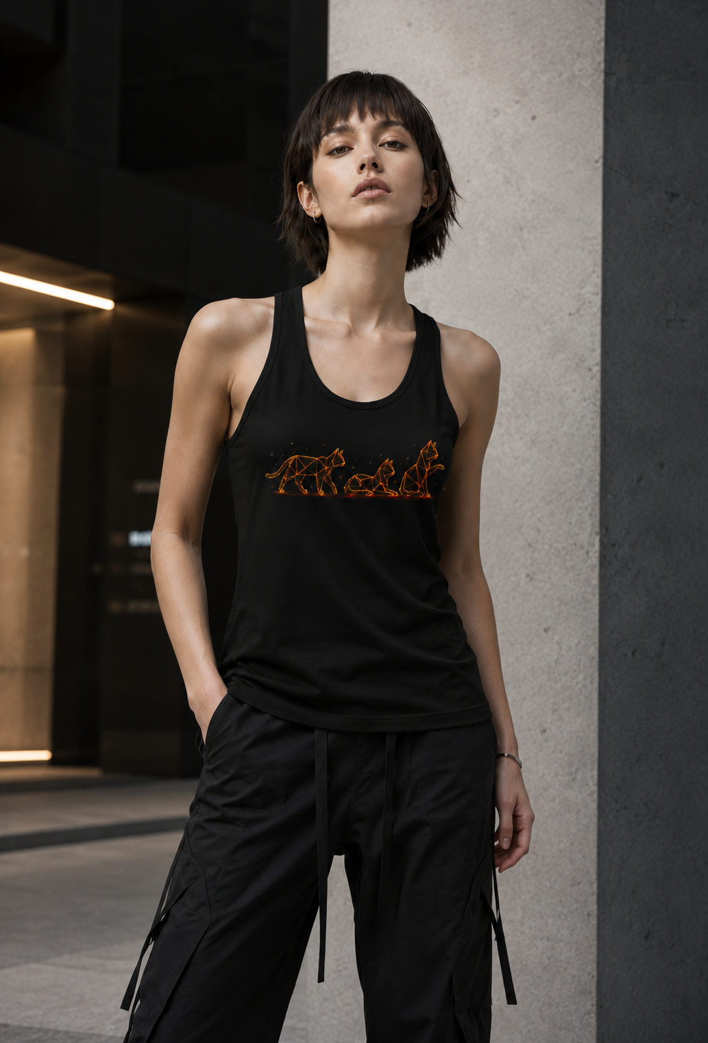 Origami Cats Women's Racerback Tank. Authenticity Instinct Tank