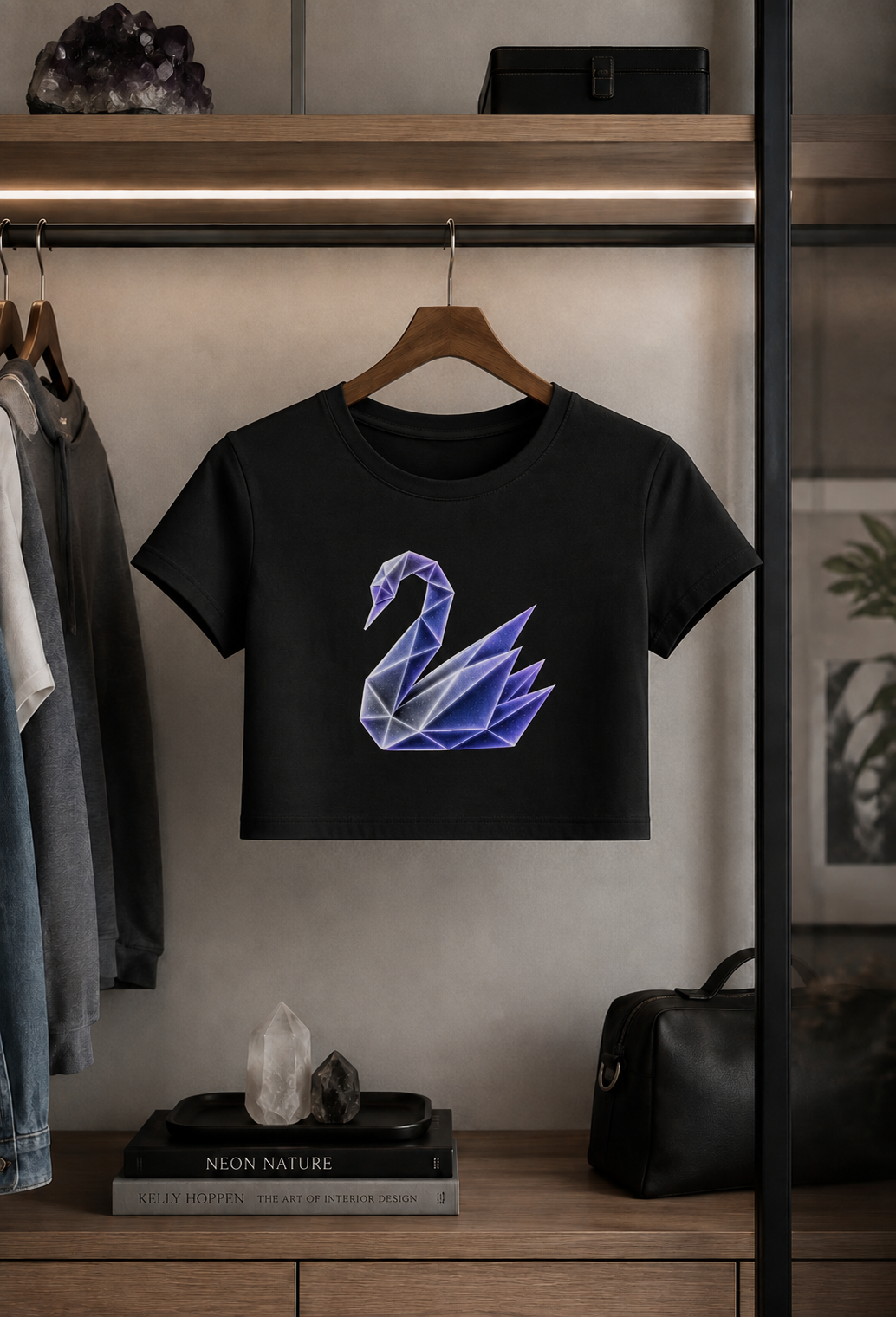 Origami Swan Cropped Tee. Grace Instinct Shirt