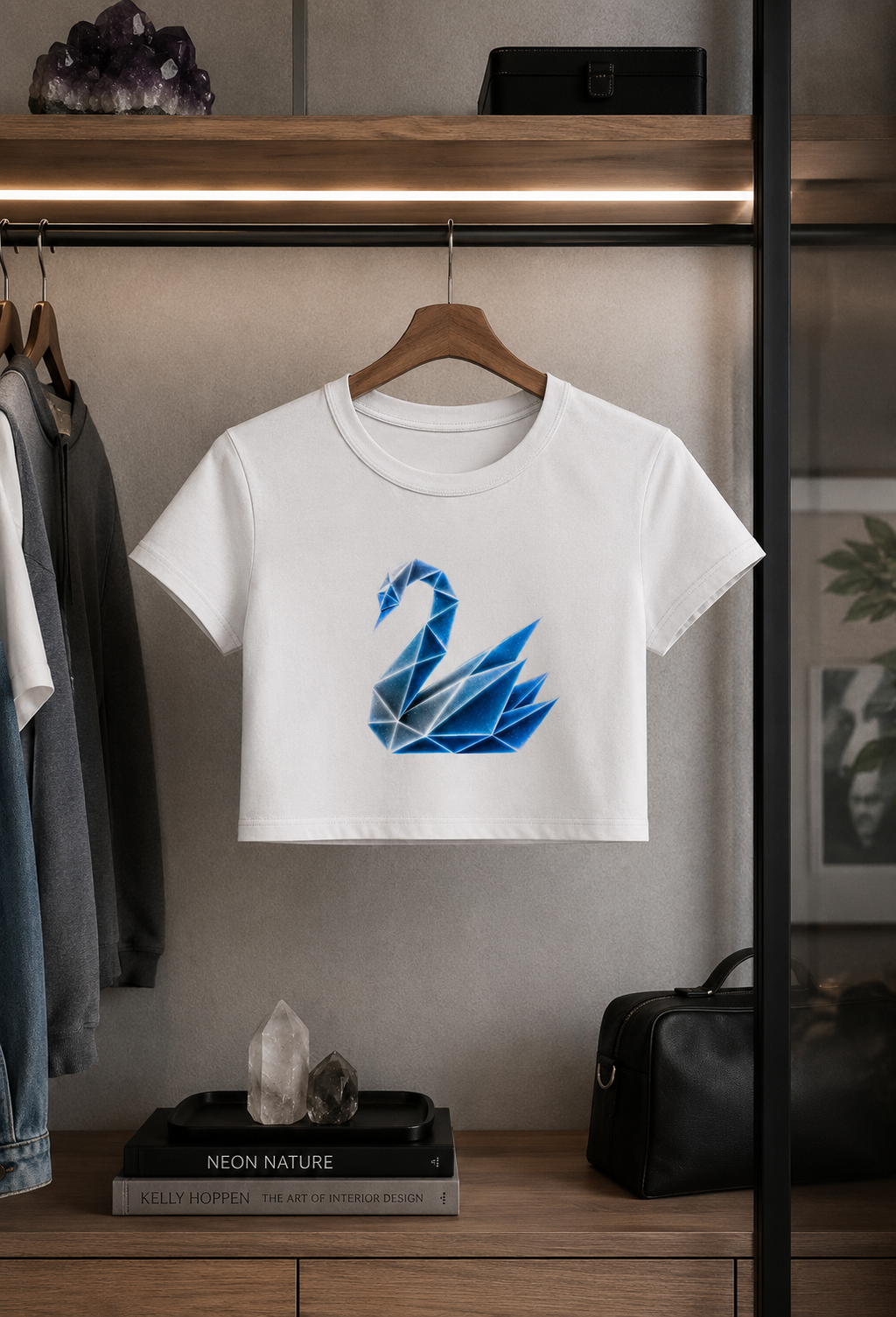 Origami Swan Cropped Tee. Grace Instinct Shirt
