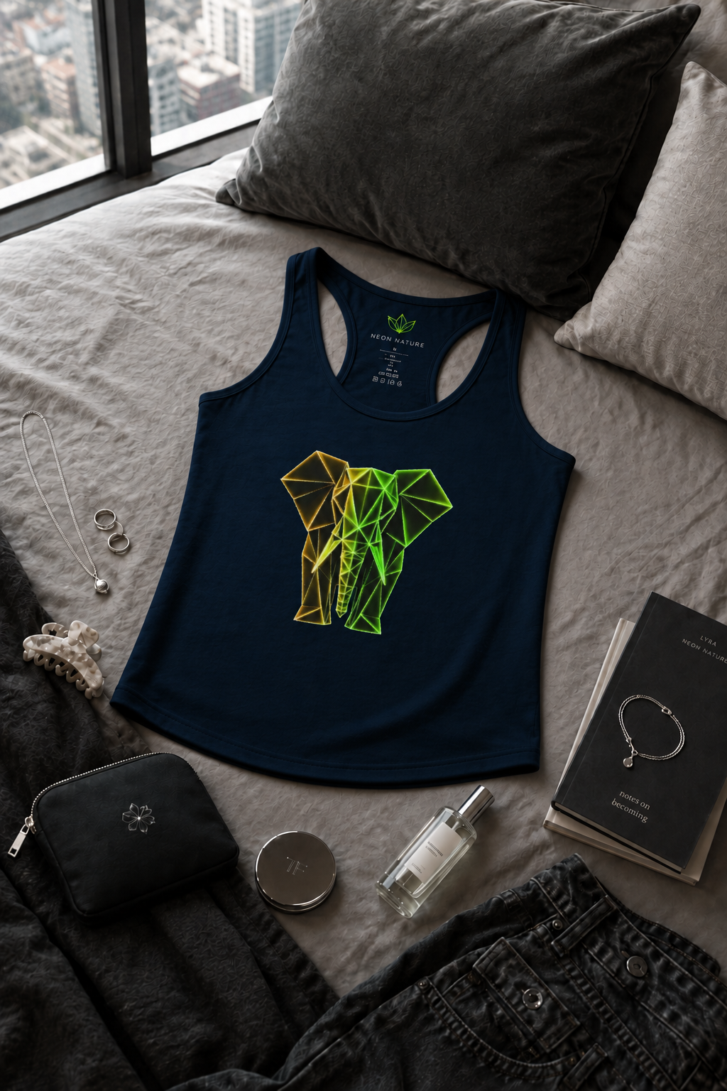 Origami Elephant Racerback Tank. Wisdom Instinct Tank