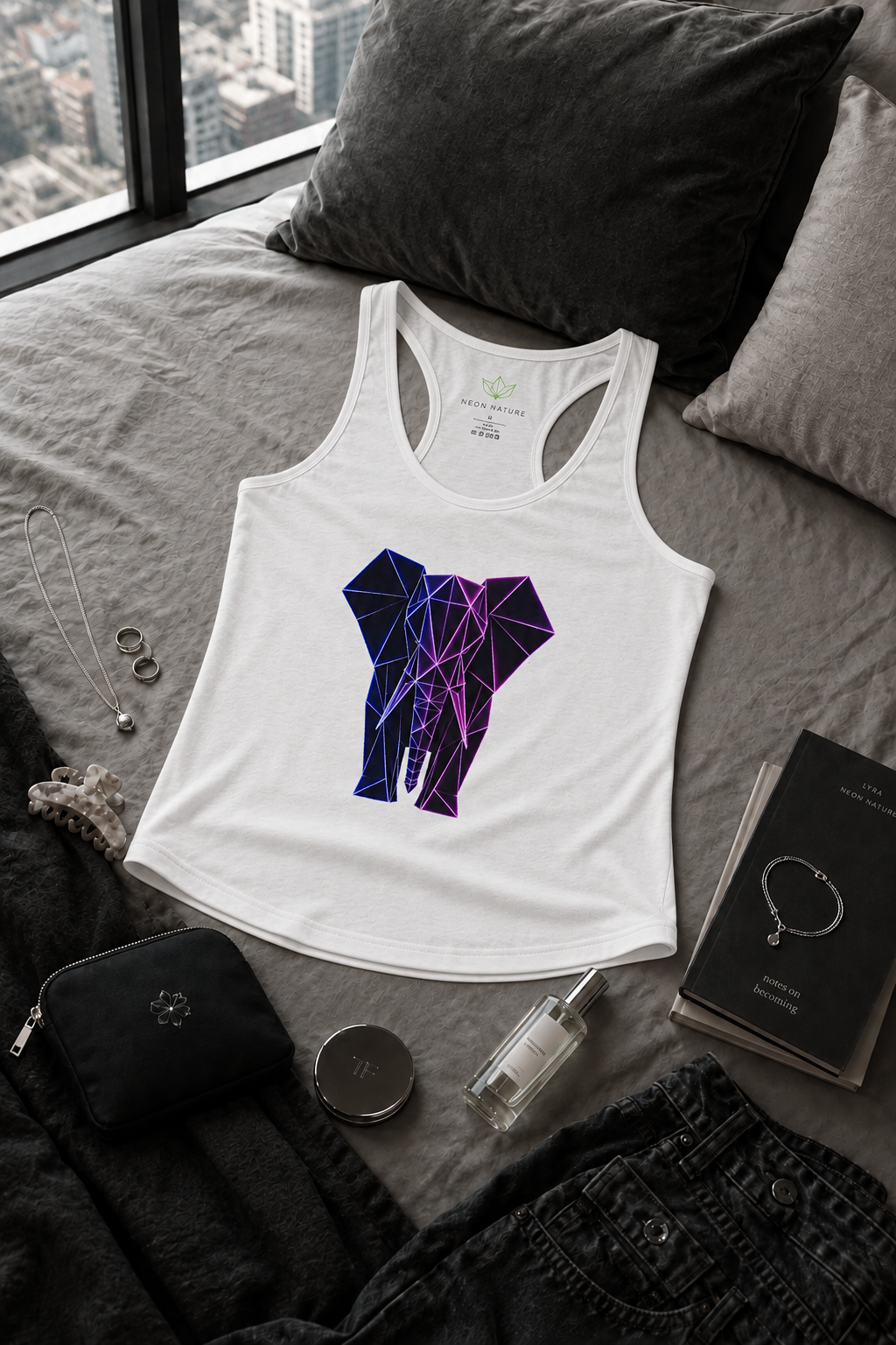 Origami Elephant Racerback Tank. Wisdom Instinct Tank