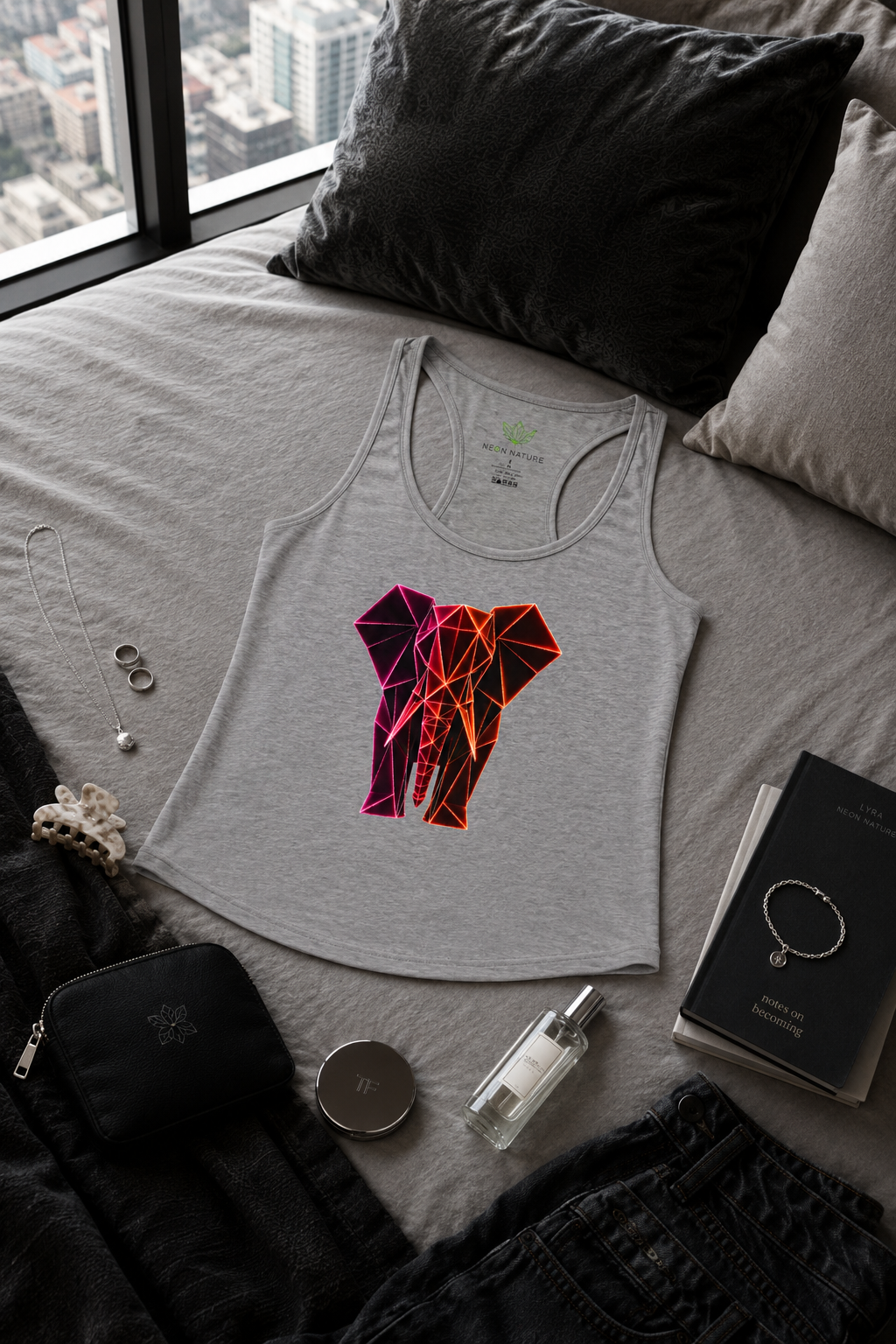 Origami Elephant Racerback Tank. Wisdom Instinct Tank