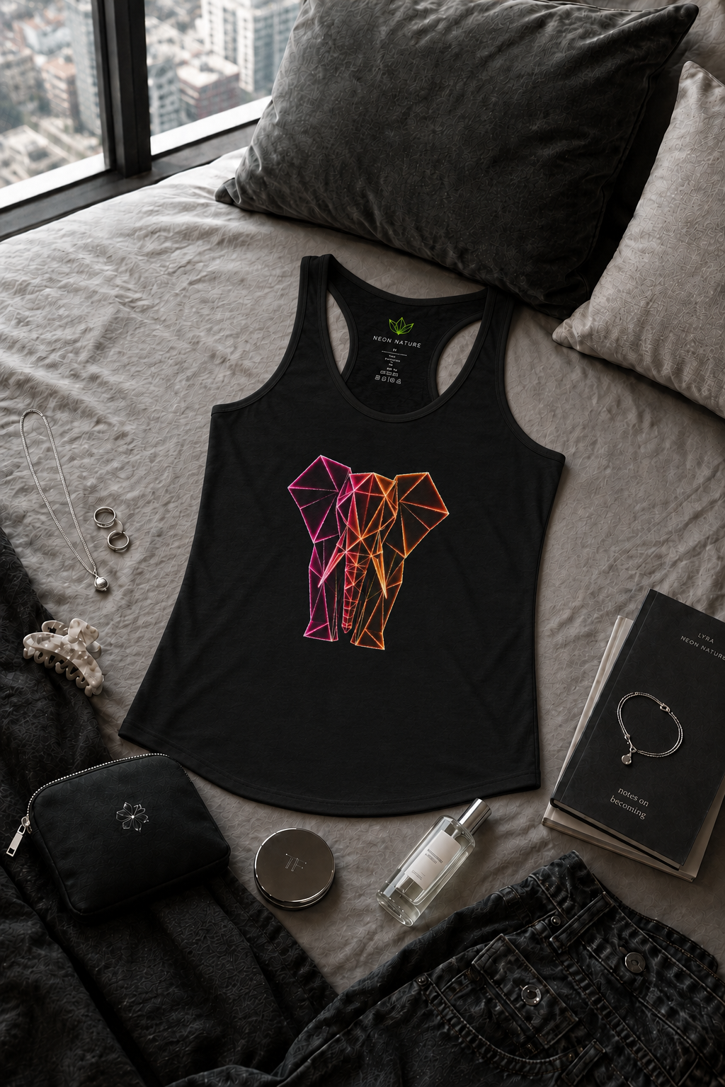 Origami Elephant Racerback Tank. Wisdom Instinct Tank