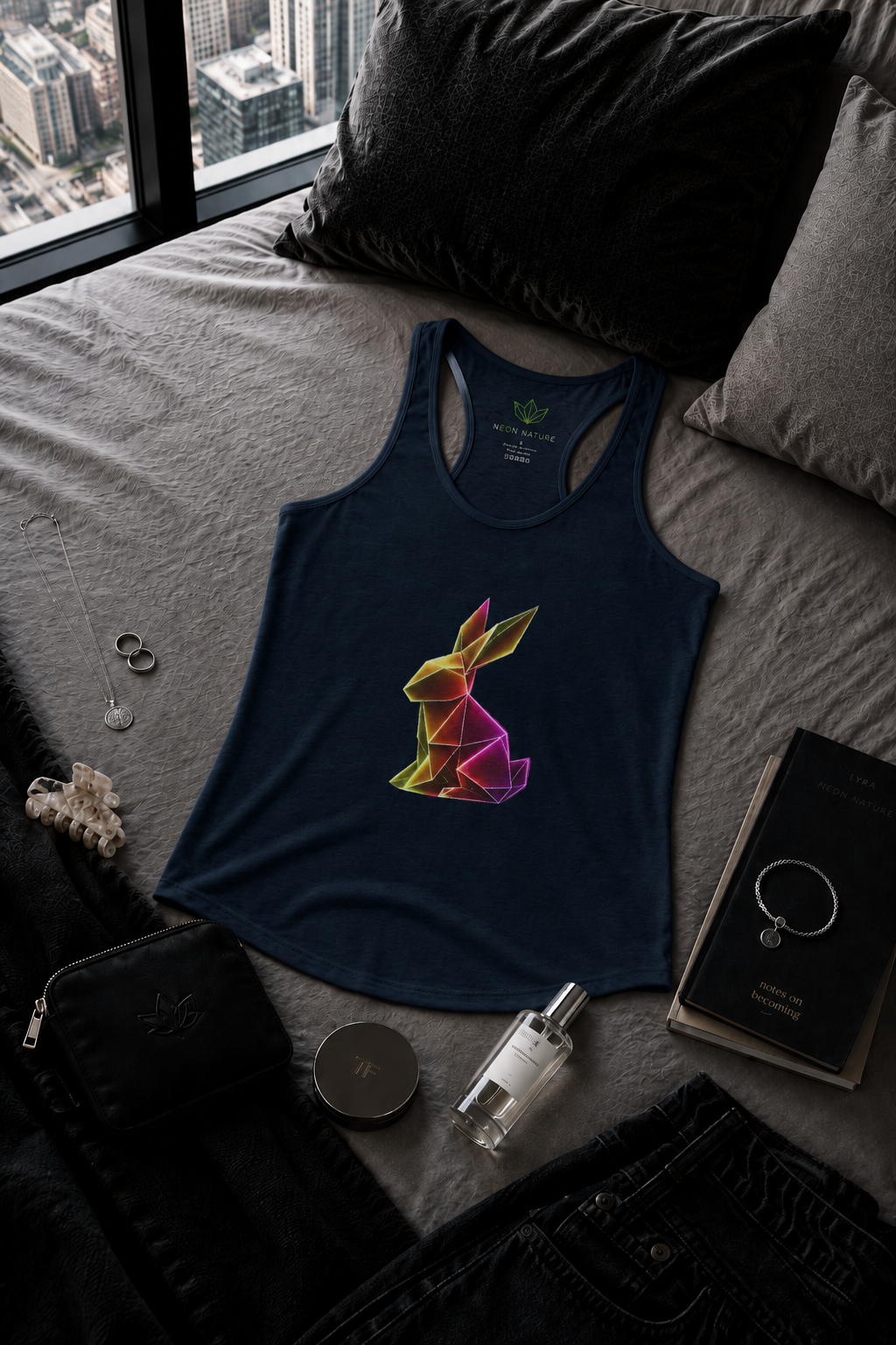 Origami Rabbit Racerback Tank