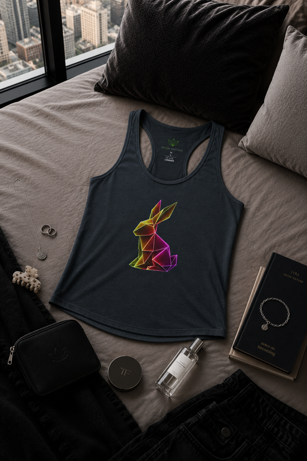 Origami Rabbit Racerback Tank